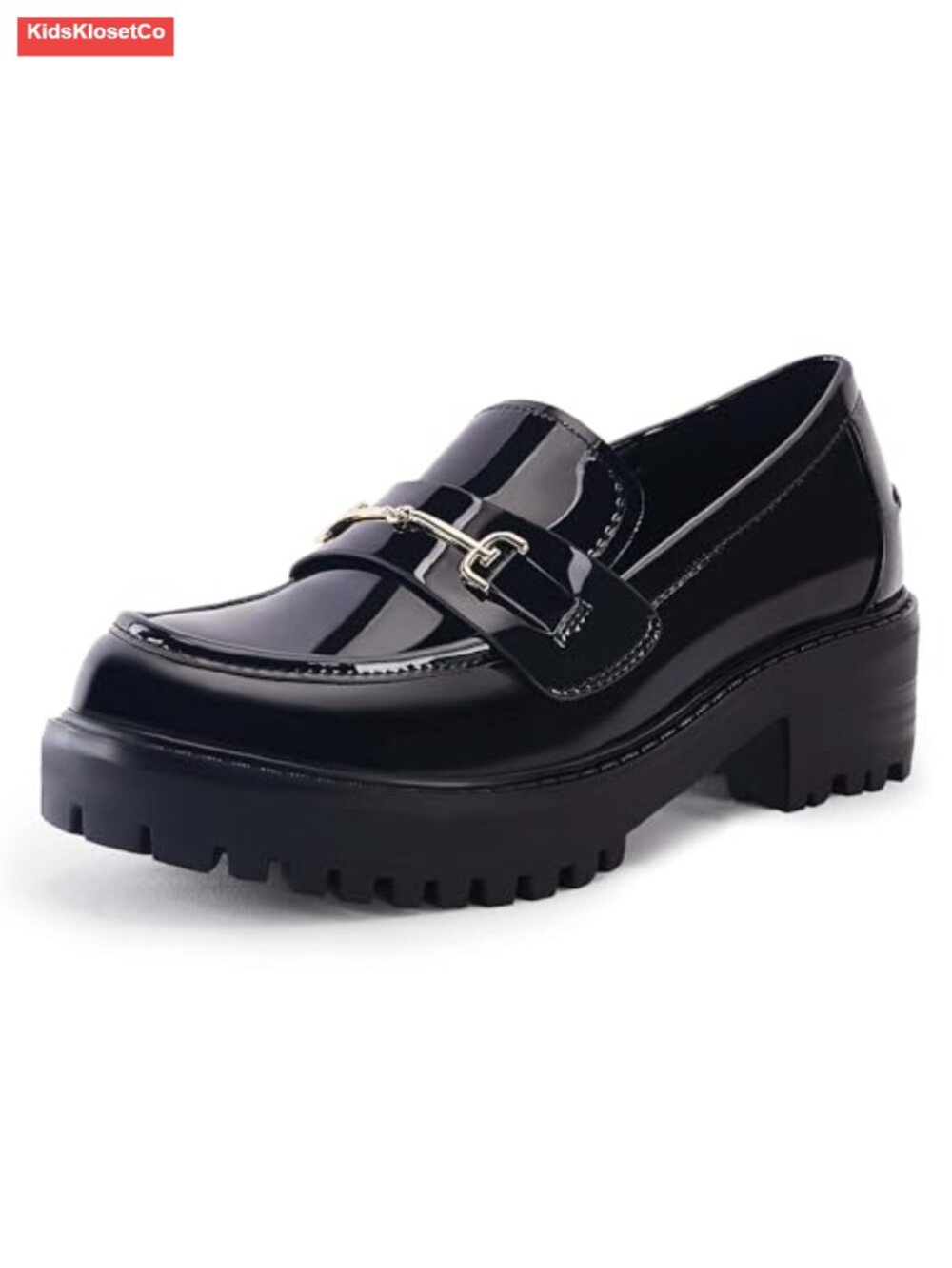 Women's Platform Chunky Heel Loafers Slip On Business Casual Shoes
